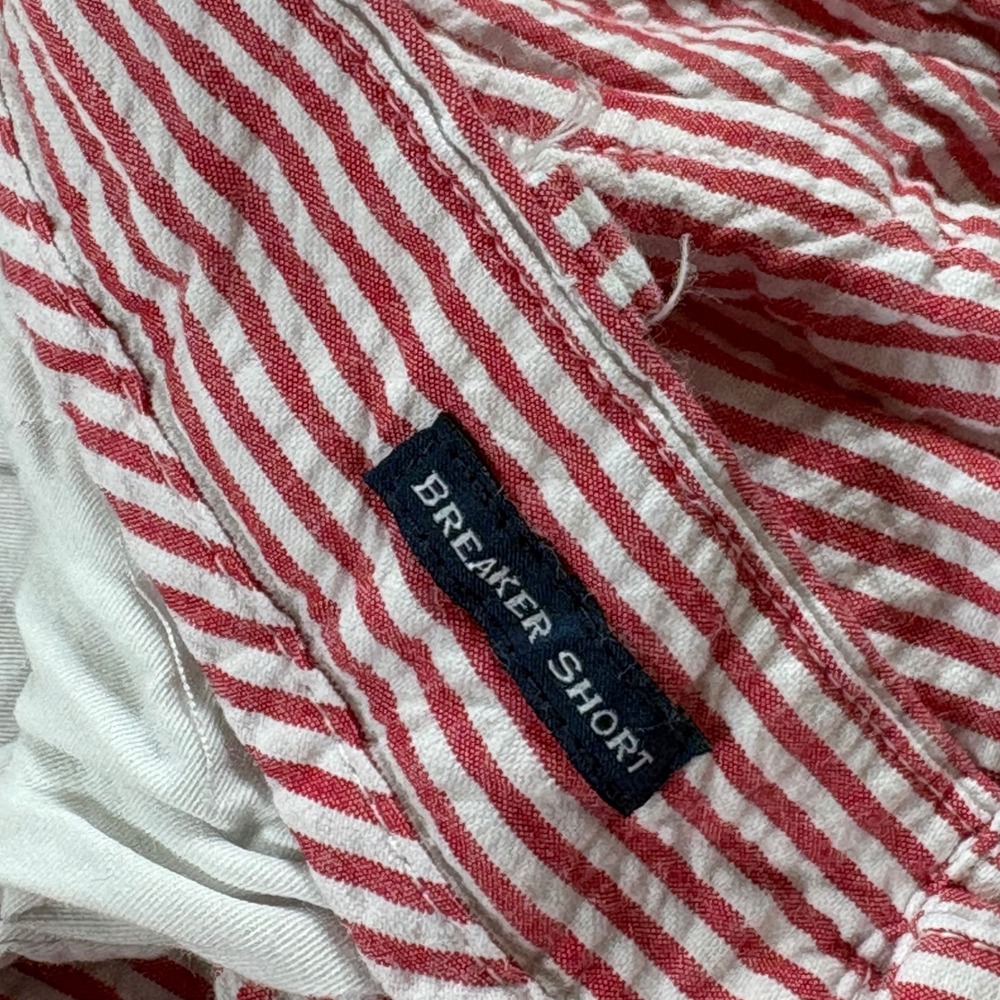 Vineyard Vines Breaker Shorts Mens Red Seersucker Striped Cotton Casual Chino 34 - Picture 3 of 7